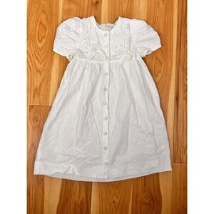 Vintage Allison Rose Girls Dress‎ Size 4 White Embroidered Collar